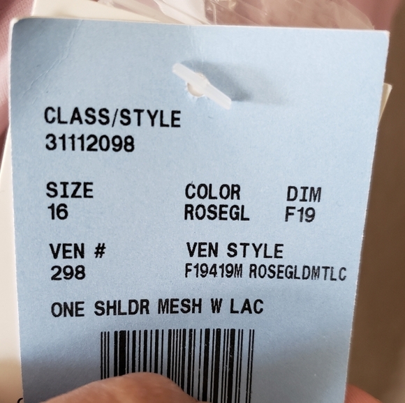 David's Bridal one shoulder mesh long dress - Picture 8 of 8